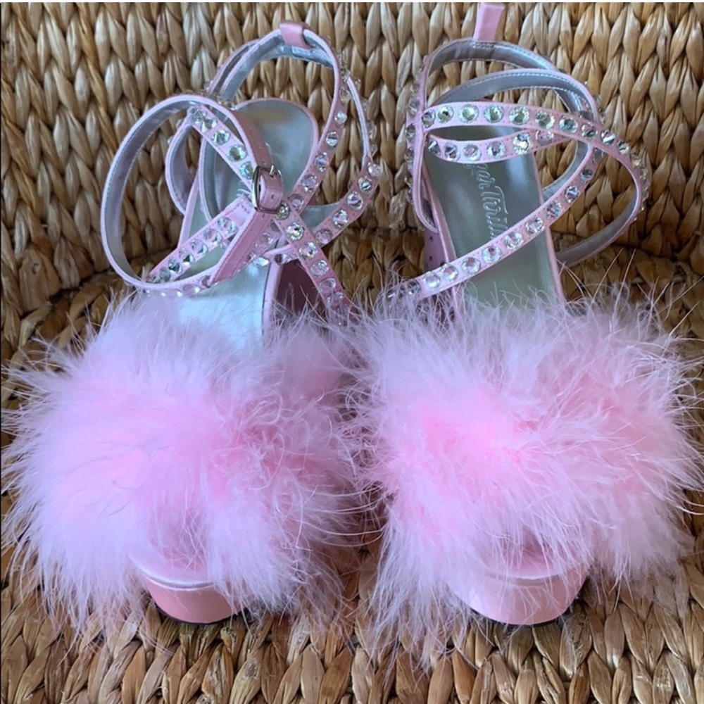 Sugar Thrillz pink rhinestone heels